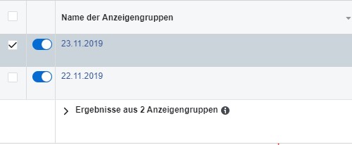 Anzeigengruppen kopieren