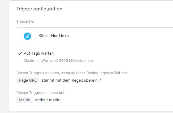 Triggerkonfiguration Mail